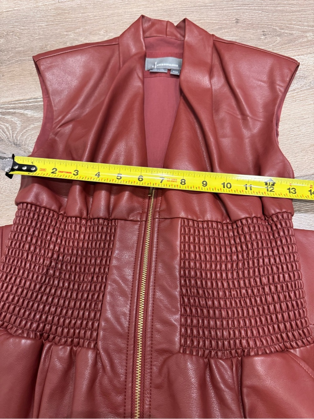 Anthropologie Tommie Cap-Sleeve Faux Leather Shirtdress 1301 - Picture 4 of 7